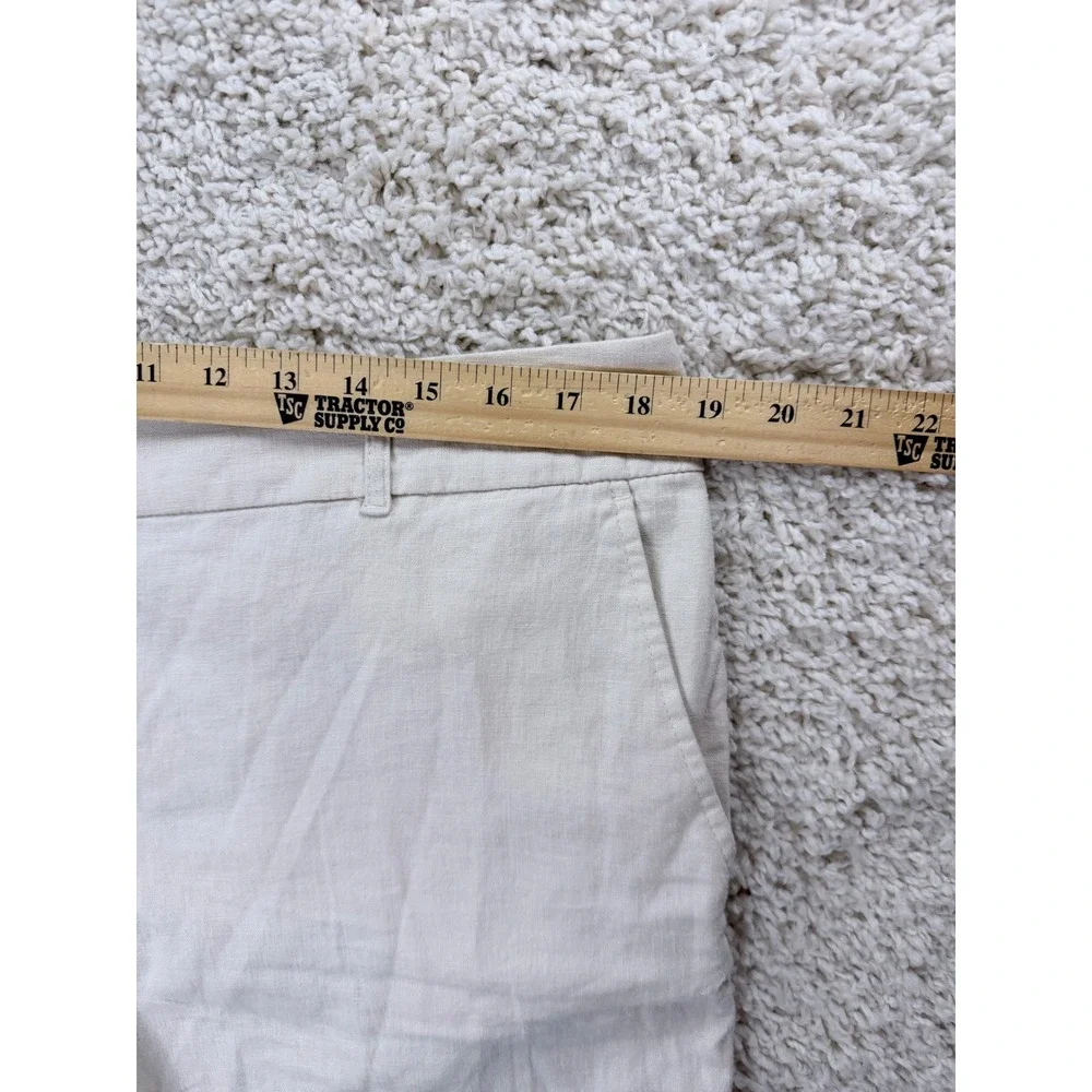 Loft Outlet Shorts Women 12 Beige New Mid Rise‎ 6 Inch Inseam Linen Blend